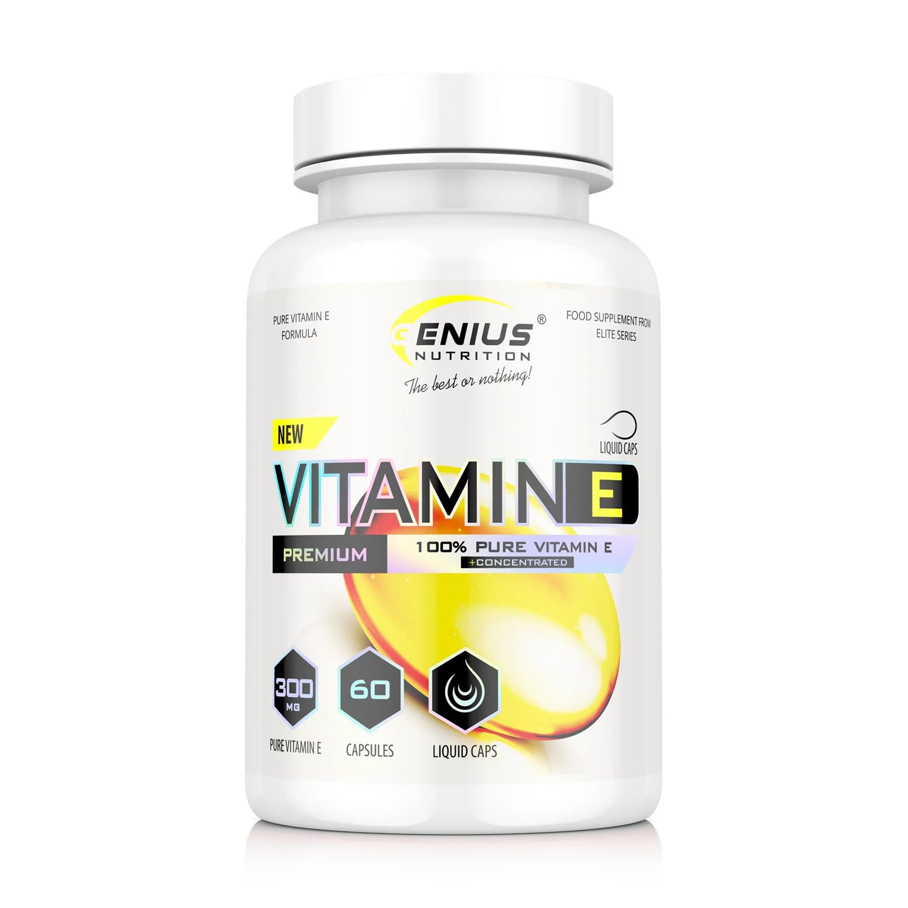 Вітамін E Genius Nutrition Vitamin E 300 мг, 60 капсул